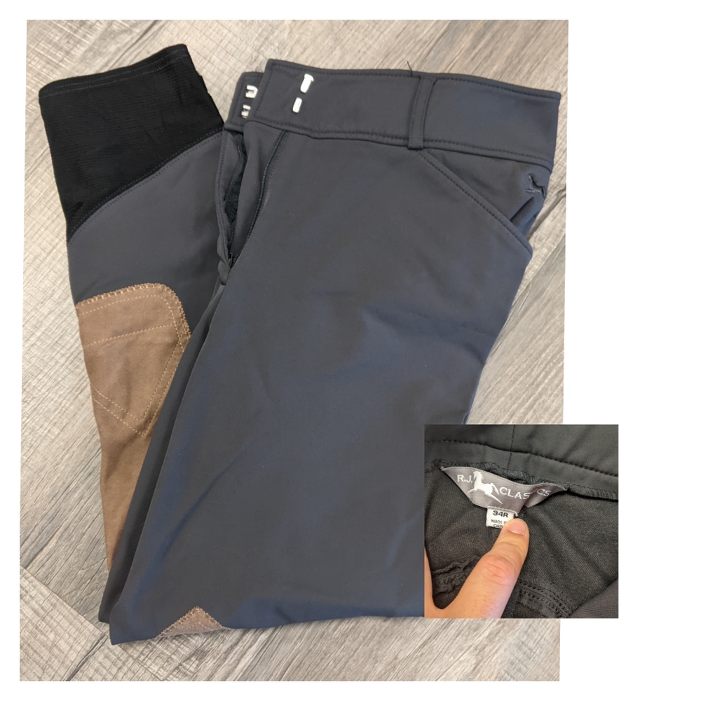 RJ Classics Breeches 34 Slate Grey